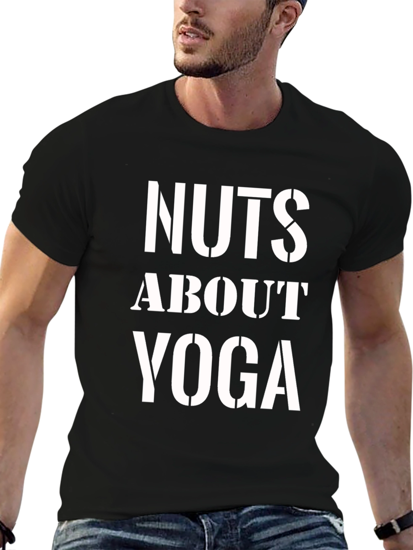 Nuts About Yoga T-Shirt - Black Graphic Tee