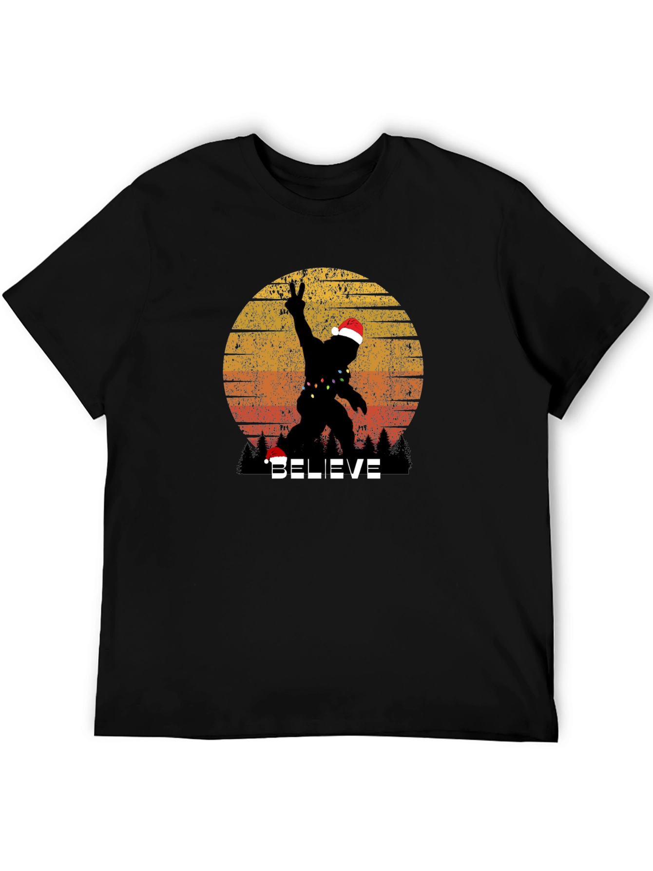 Believe Bigfoot Christmas T-Shirt