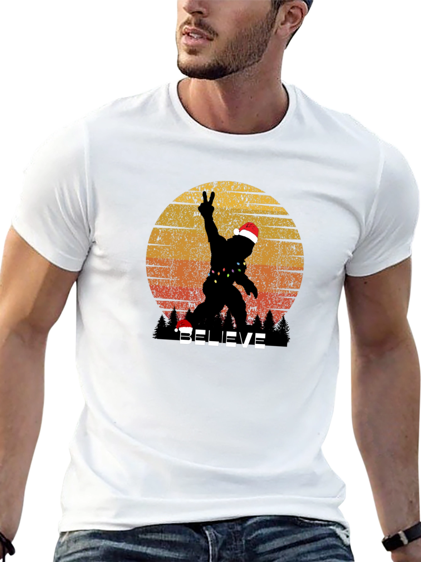 Believe Bigfoot Christmas T-Shirt