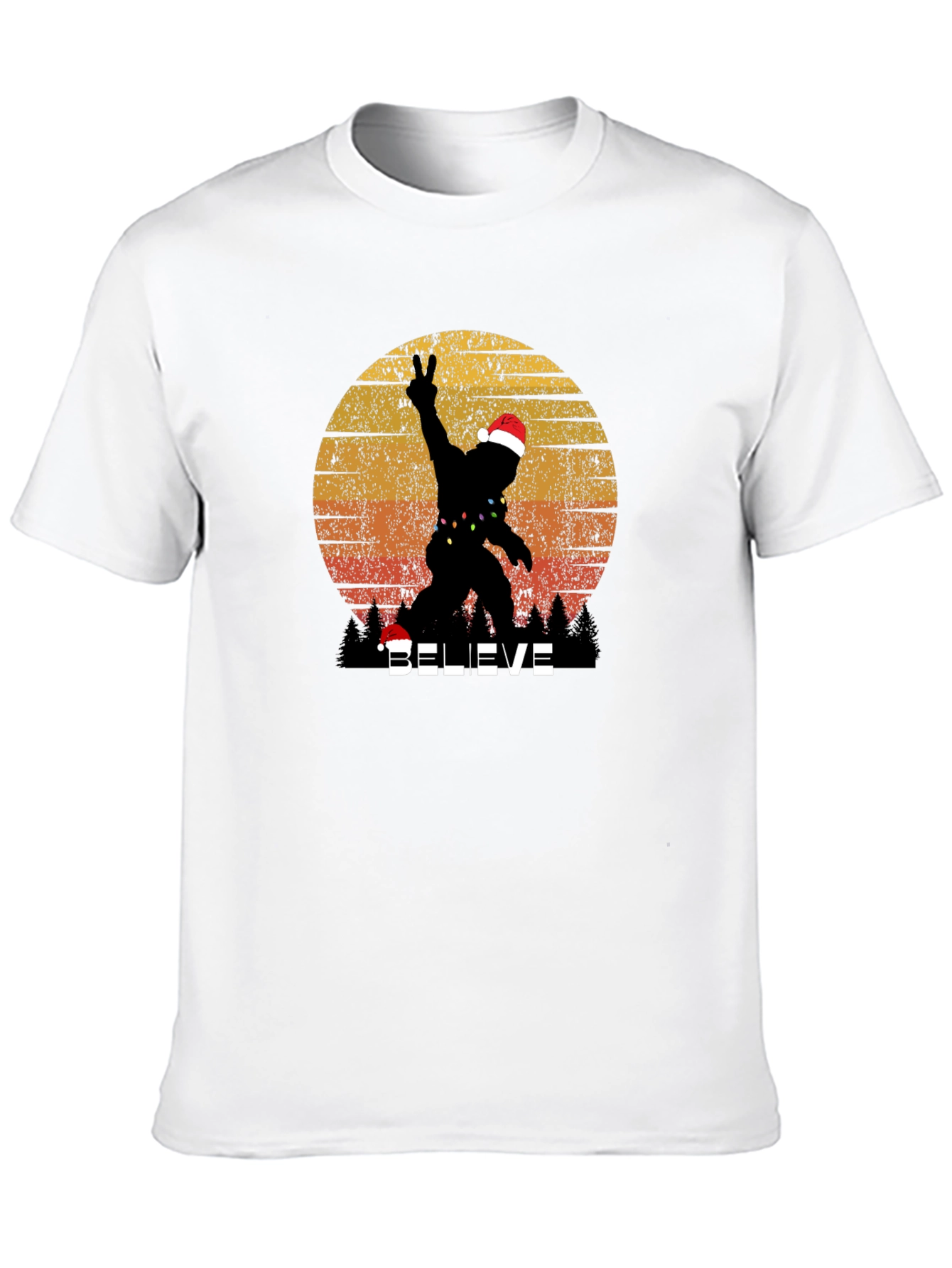 Believe Bigfoot Christmas T-Shirt