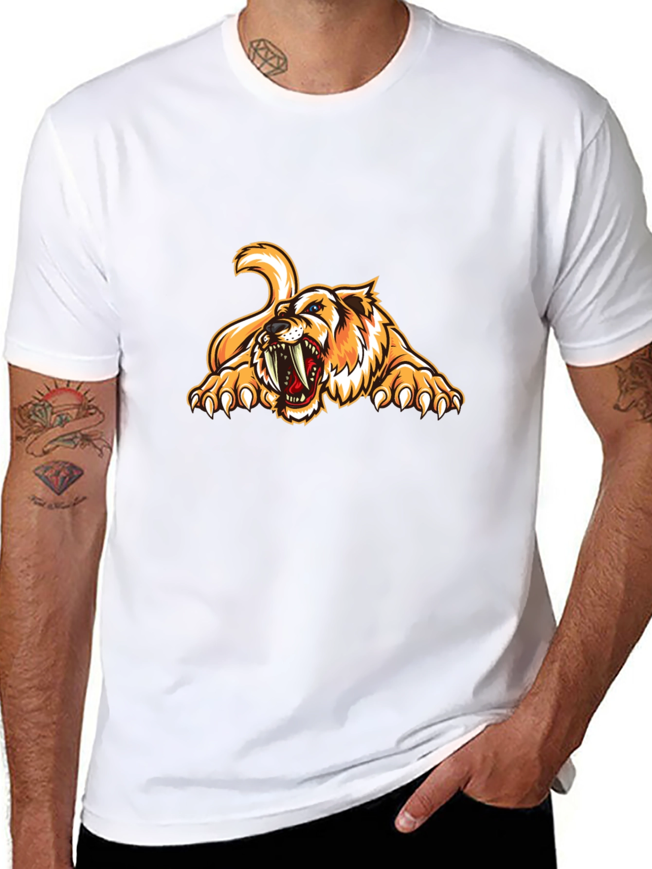 Roaring Saber-Tooth Tiger Graphic Tee