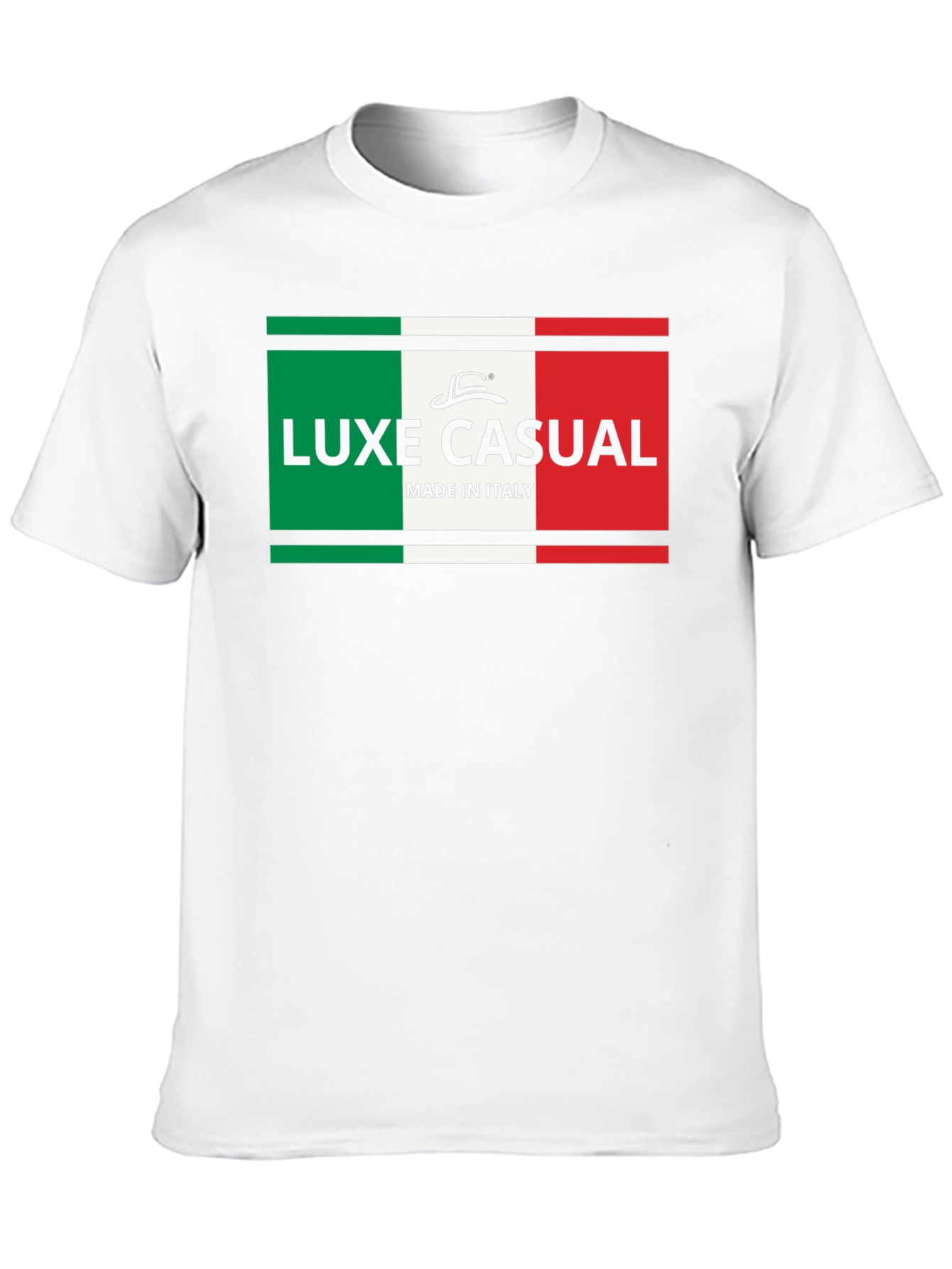 Luxe Casual Italy Flag T-Shirt - Black
