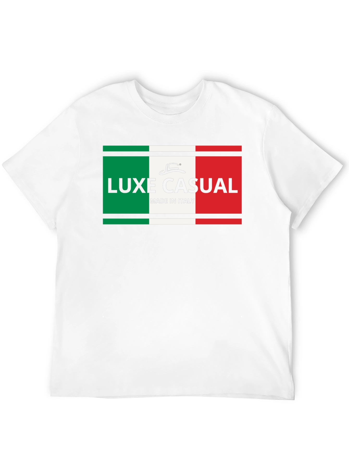 Luxe Casual Italy Flag T-Shirt - Black