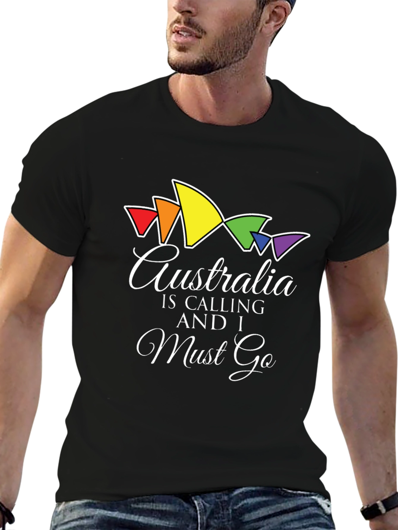 Australia Calling T-Shirt - Stylish Black Tee