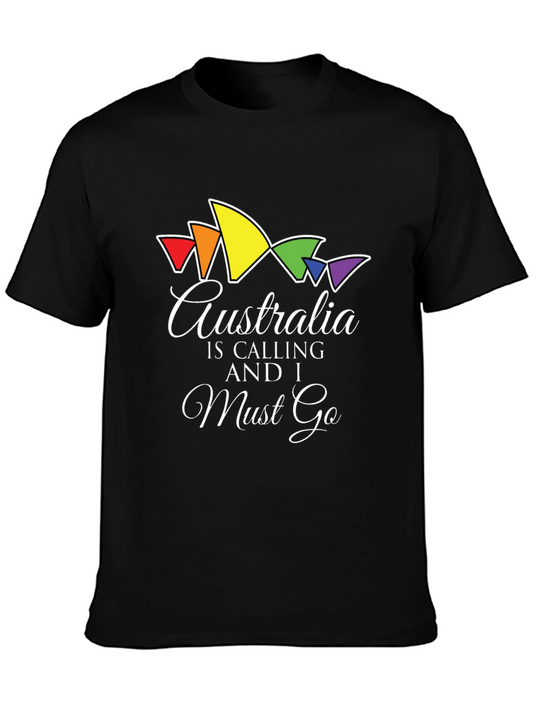 Australia Calling T-Shirt - Stylish Black Tee