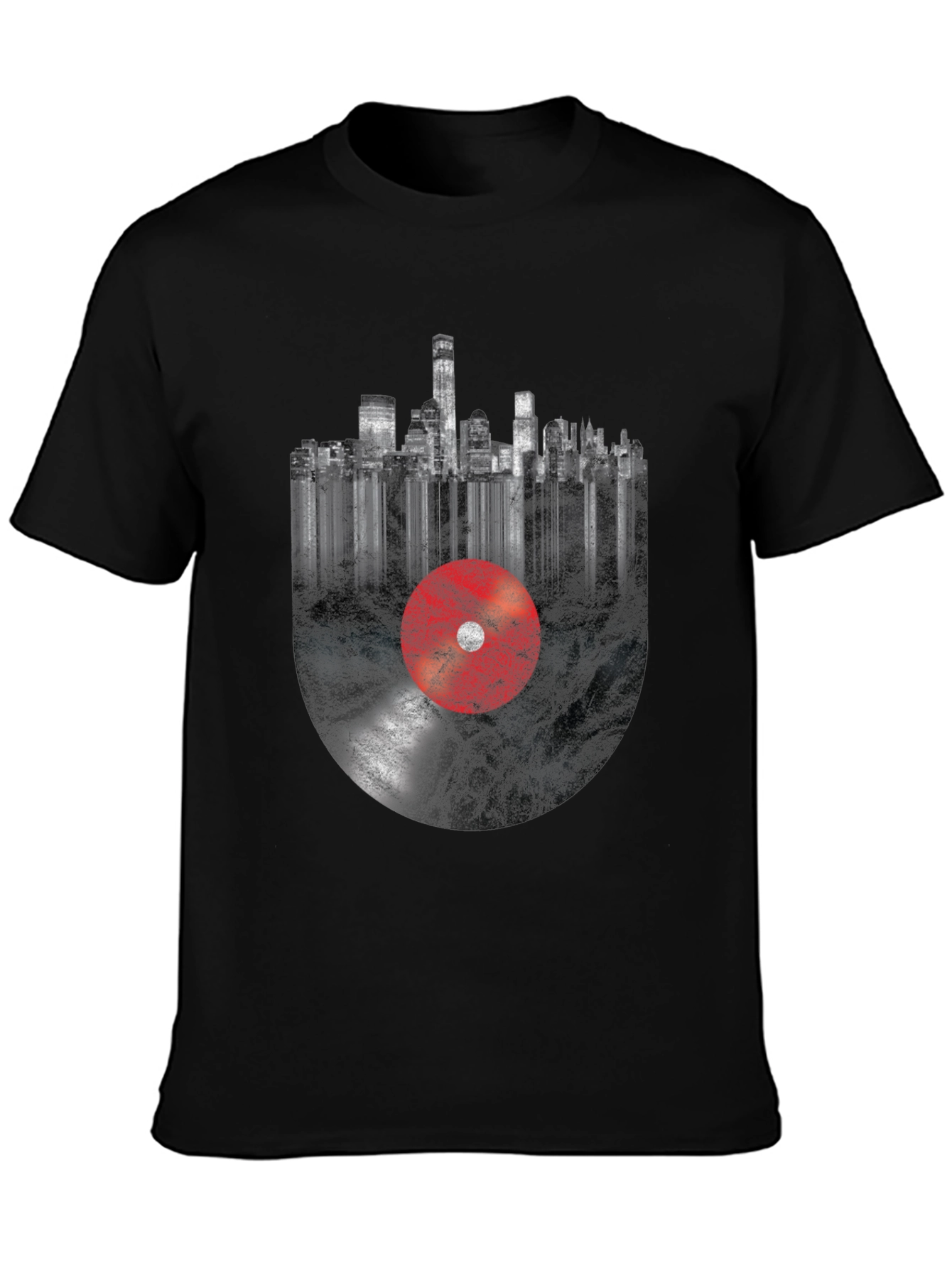 Urban Vinyl T-Shirt - Music Cityscape Tee