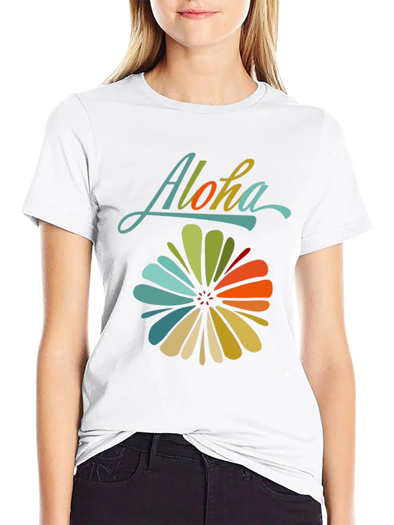 Aloha Floral Graphic Tee - Retro Hawaiian Style