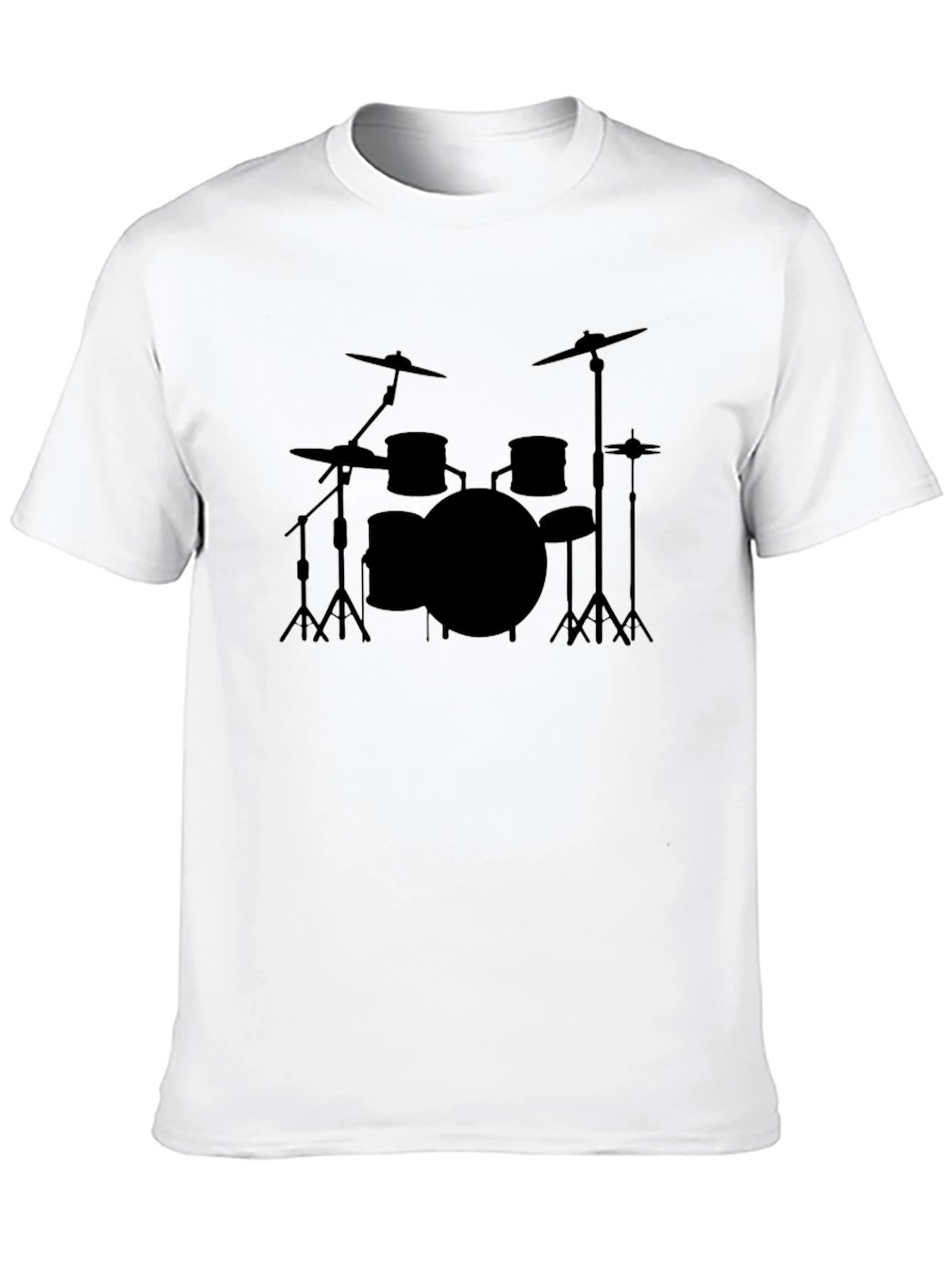 Black Drum Set Graphic T-Shirt