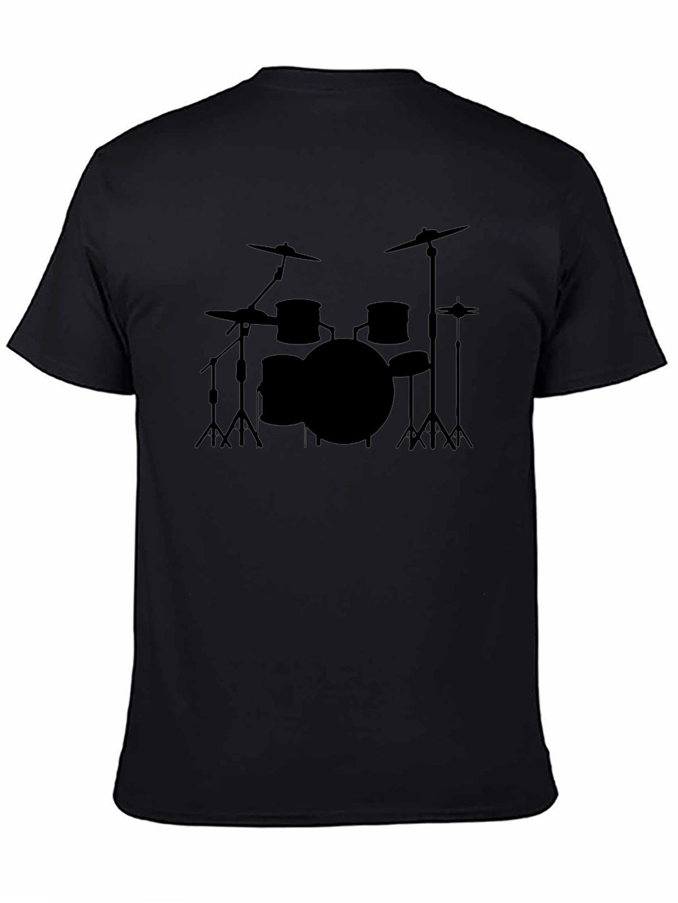 Black Drum Set Graphic T-Shirt