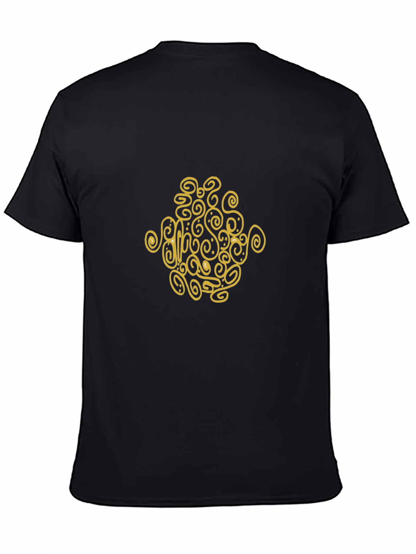 Abstract Swirl Graphic Black T-Shirt