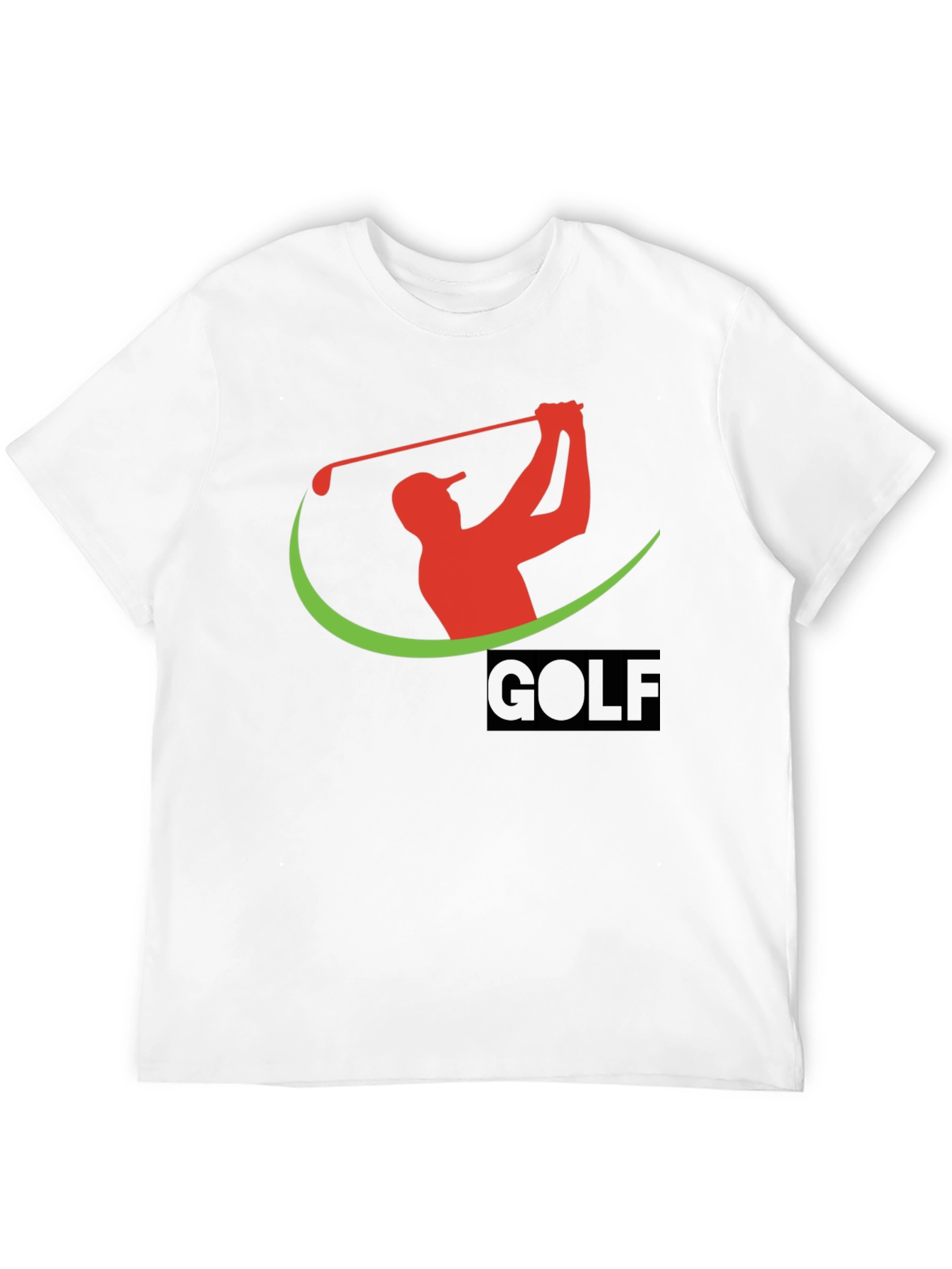 Golfing Tee - Red Swing Logo on Black Cotton