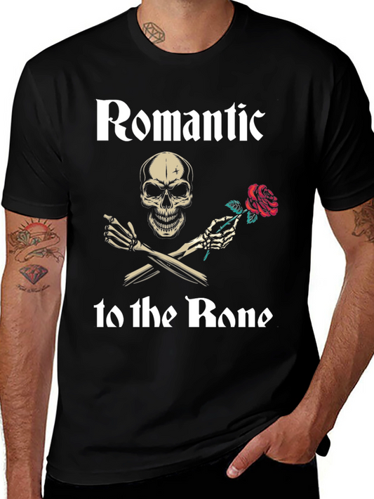 Romantic to the Bone T-Shirt Skull Rose Graphic