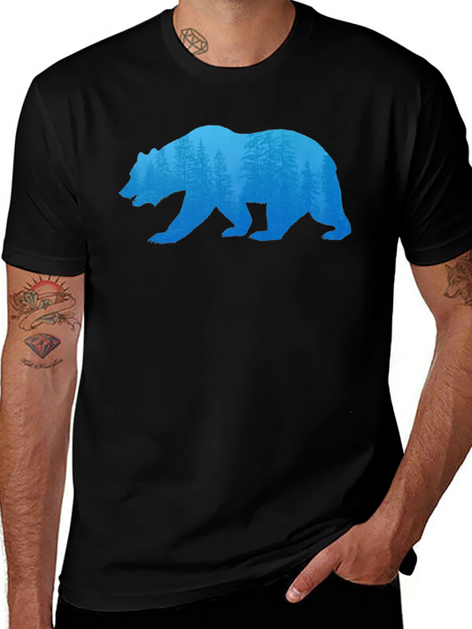 Bear Silhouette Forest Graphic Tee