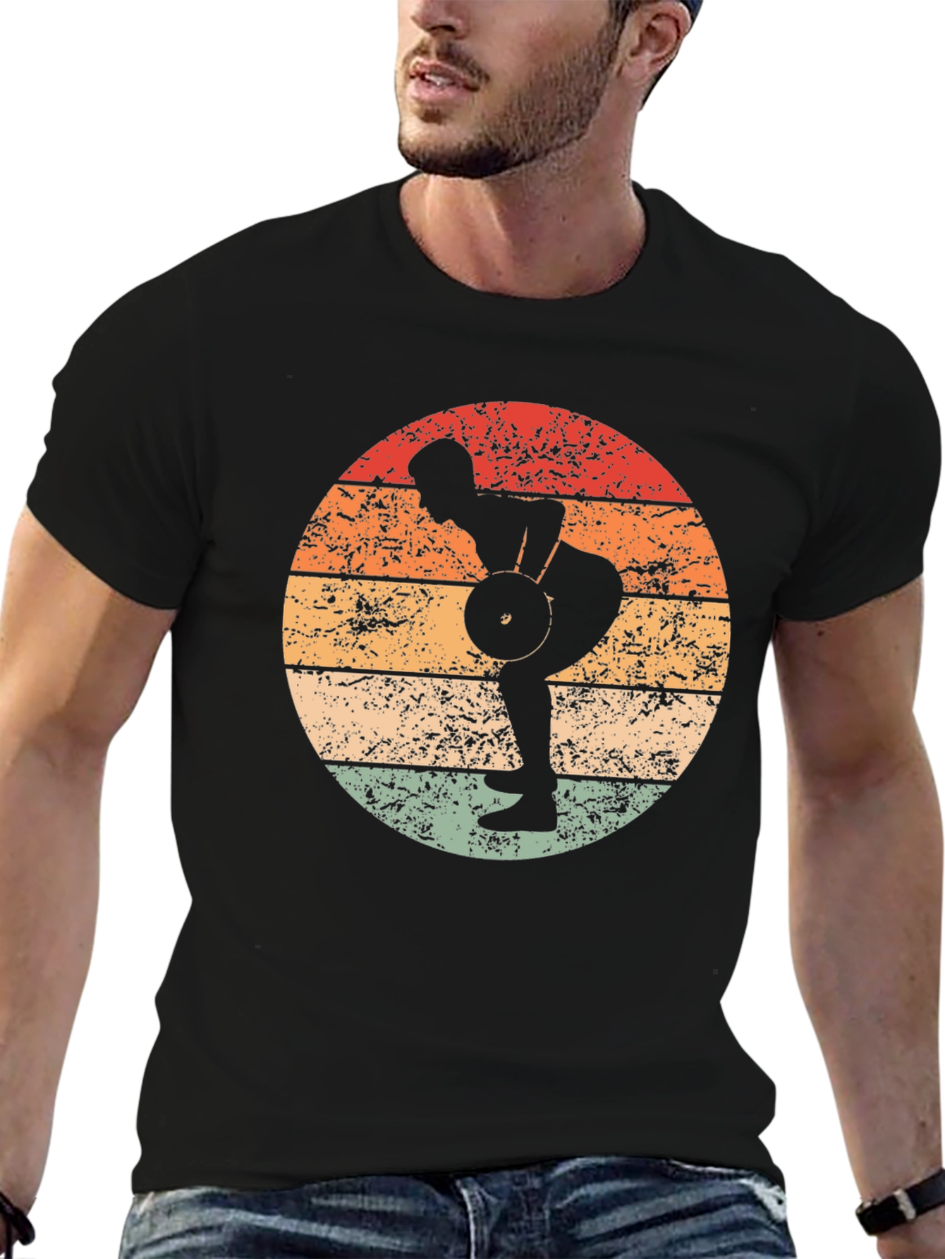 Retro Weightlifting T-Shirt - Fitness Apparel