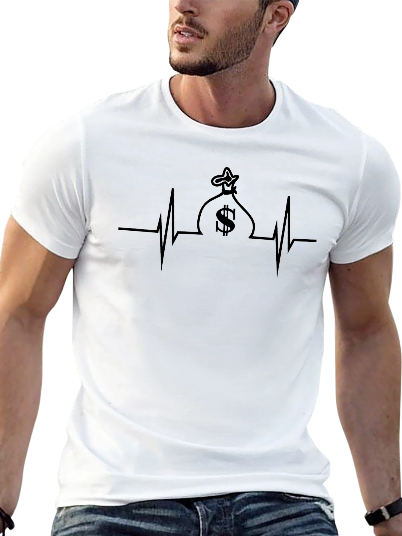 Money Bag Heartbeat Graphic Tee
