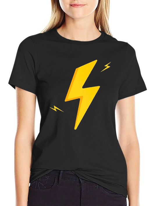 Electric Bolt Tee - Black Cotton Graphic T-Shirt