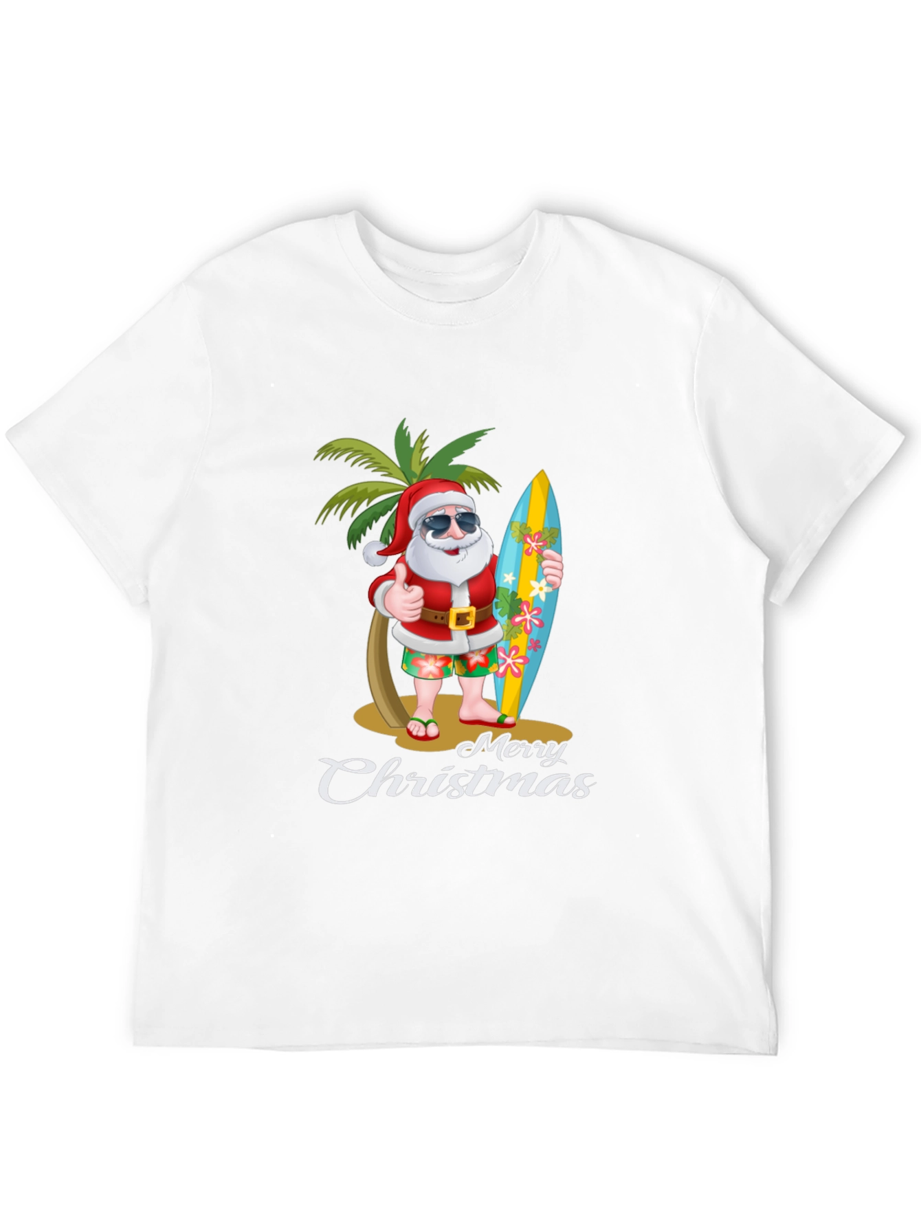 Tropical Santa Merry Christmas T-Shirt