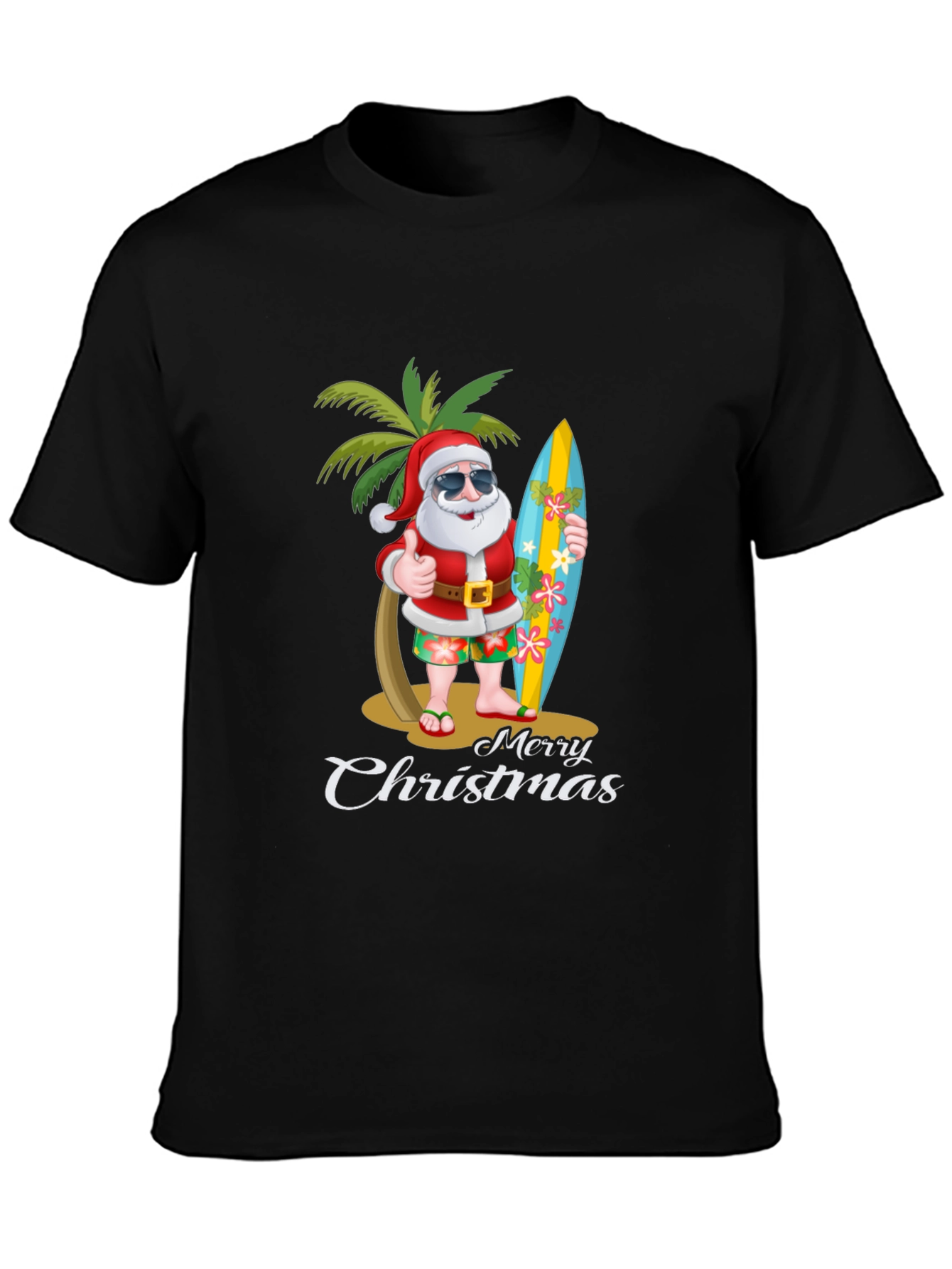 Tropical Santa Merry Christmas T-Shirt