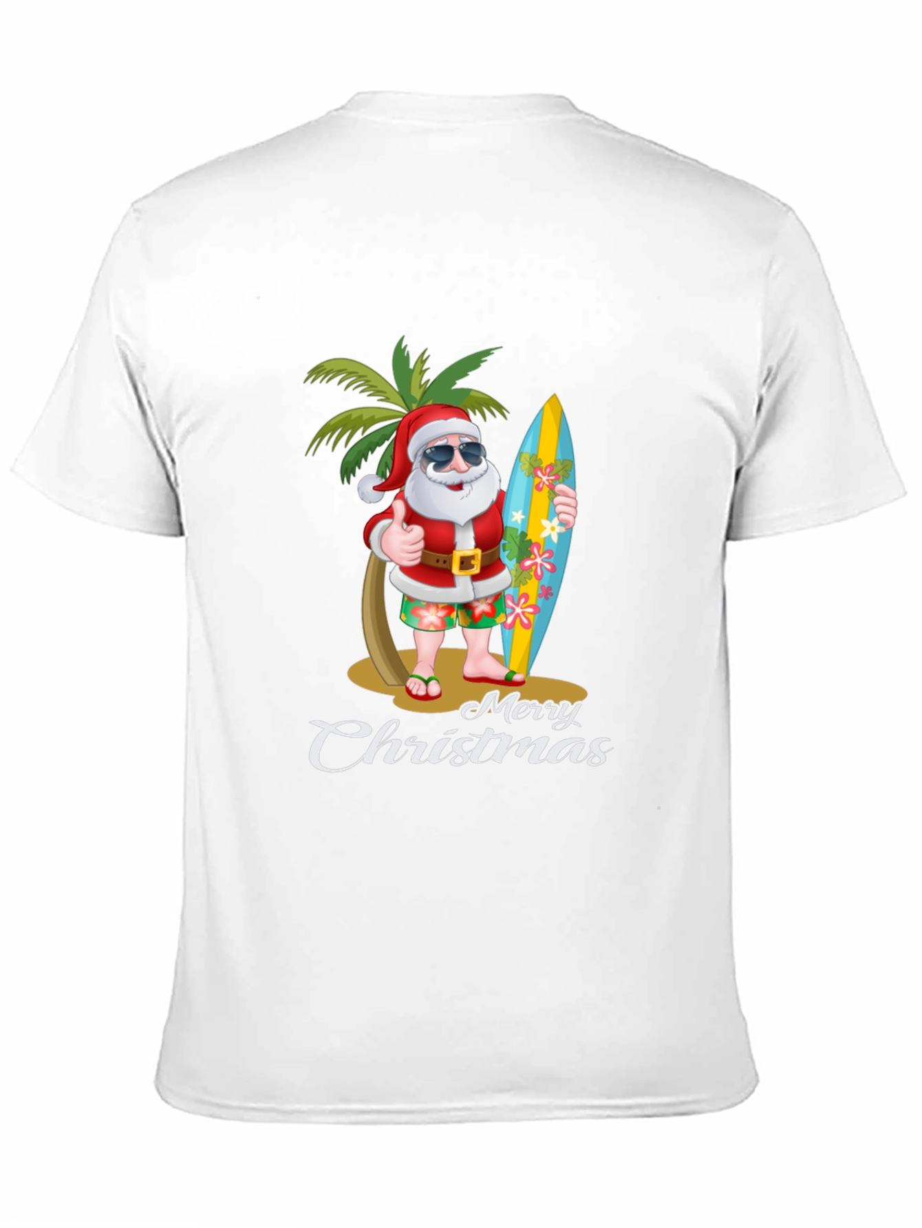 Tropical Santa Merry Christmas T-Shirt