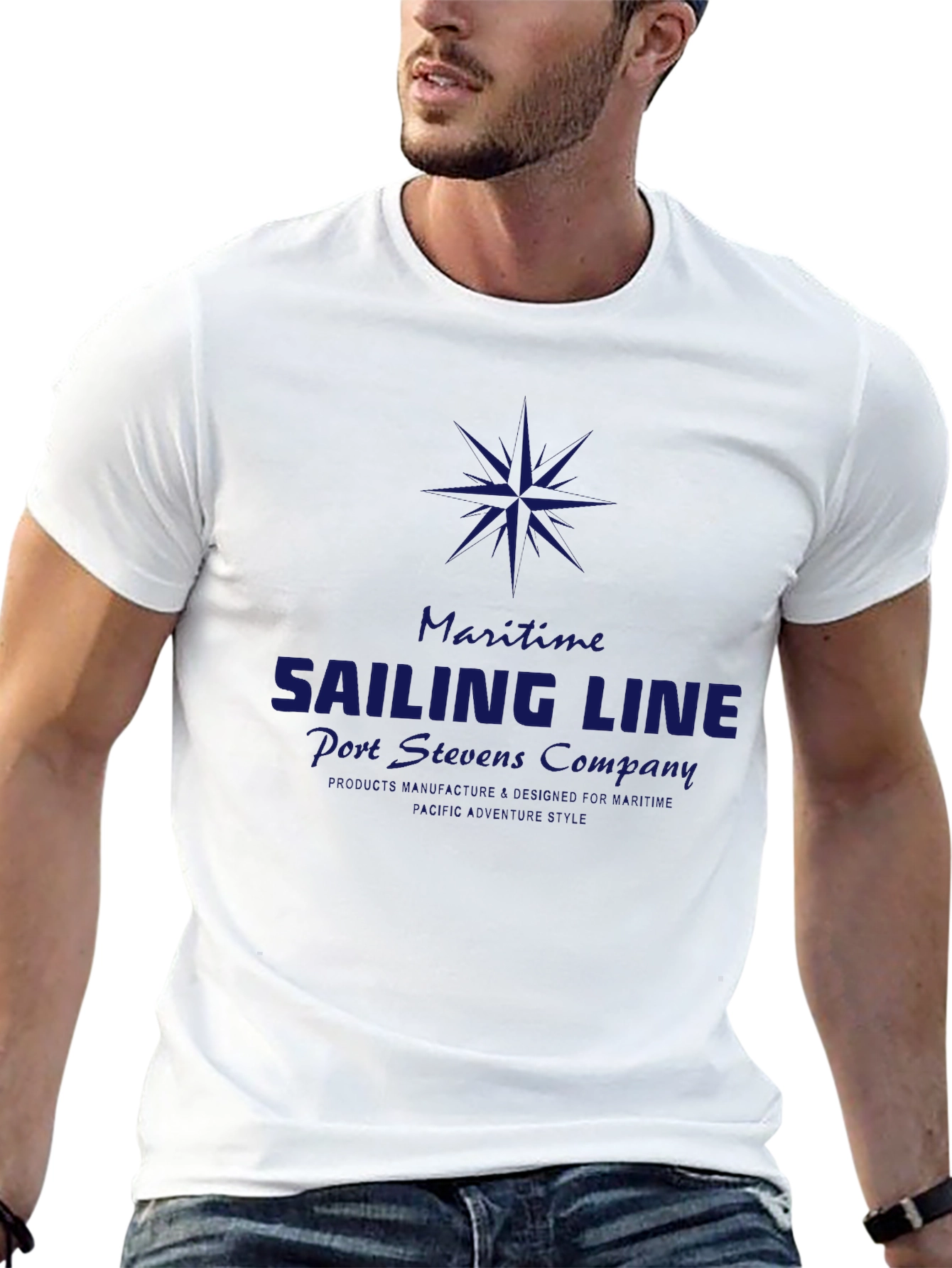 Maritime Sailing Line Graphic T-Shirt