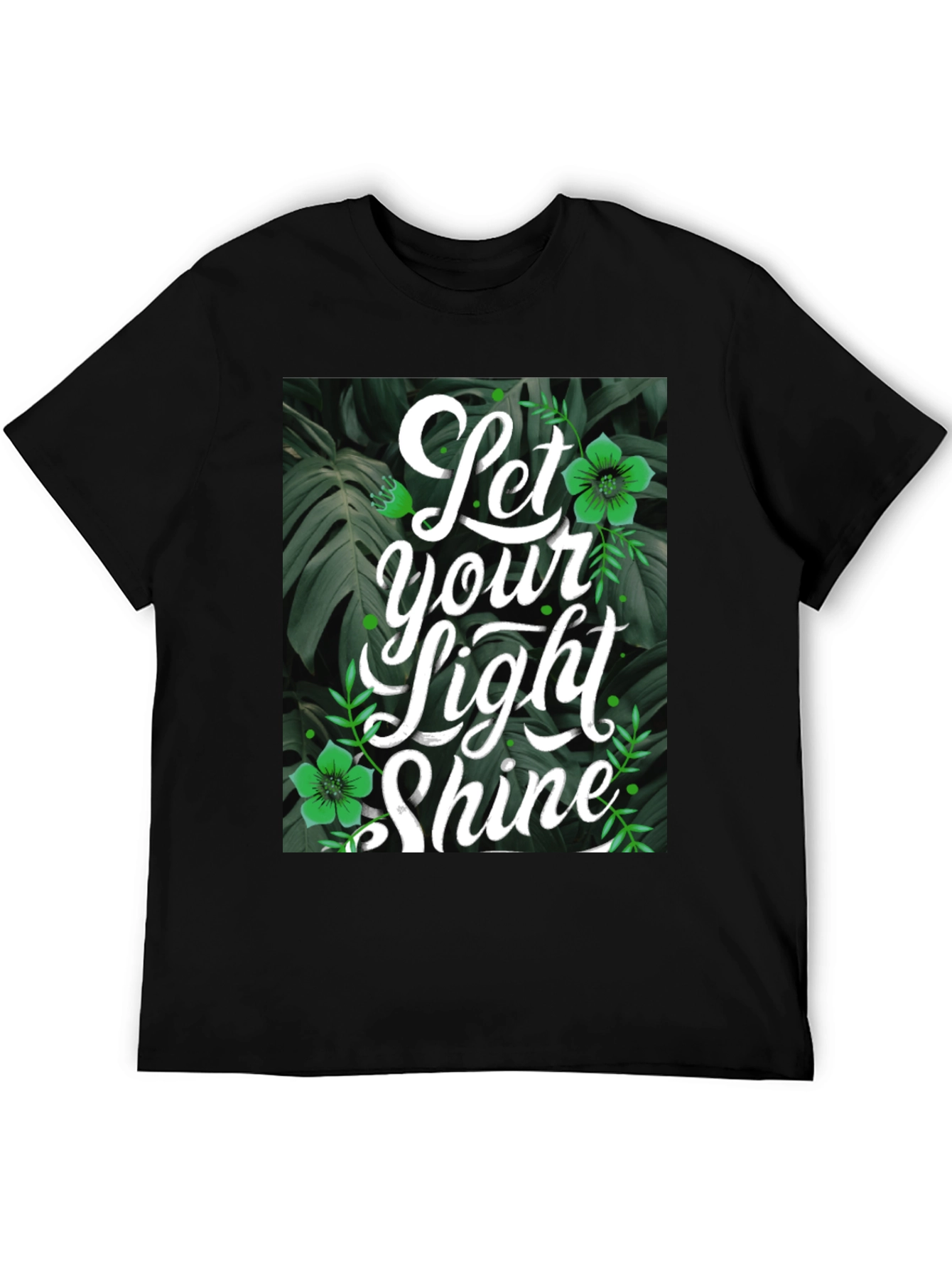Let Your Light Shine Black Graphic T-Shirt