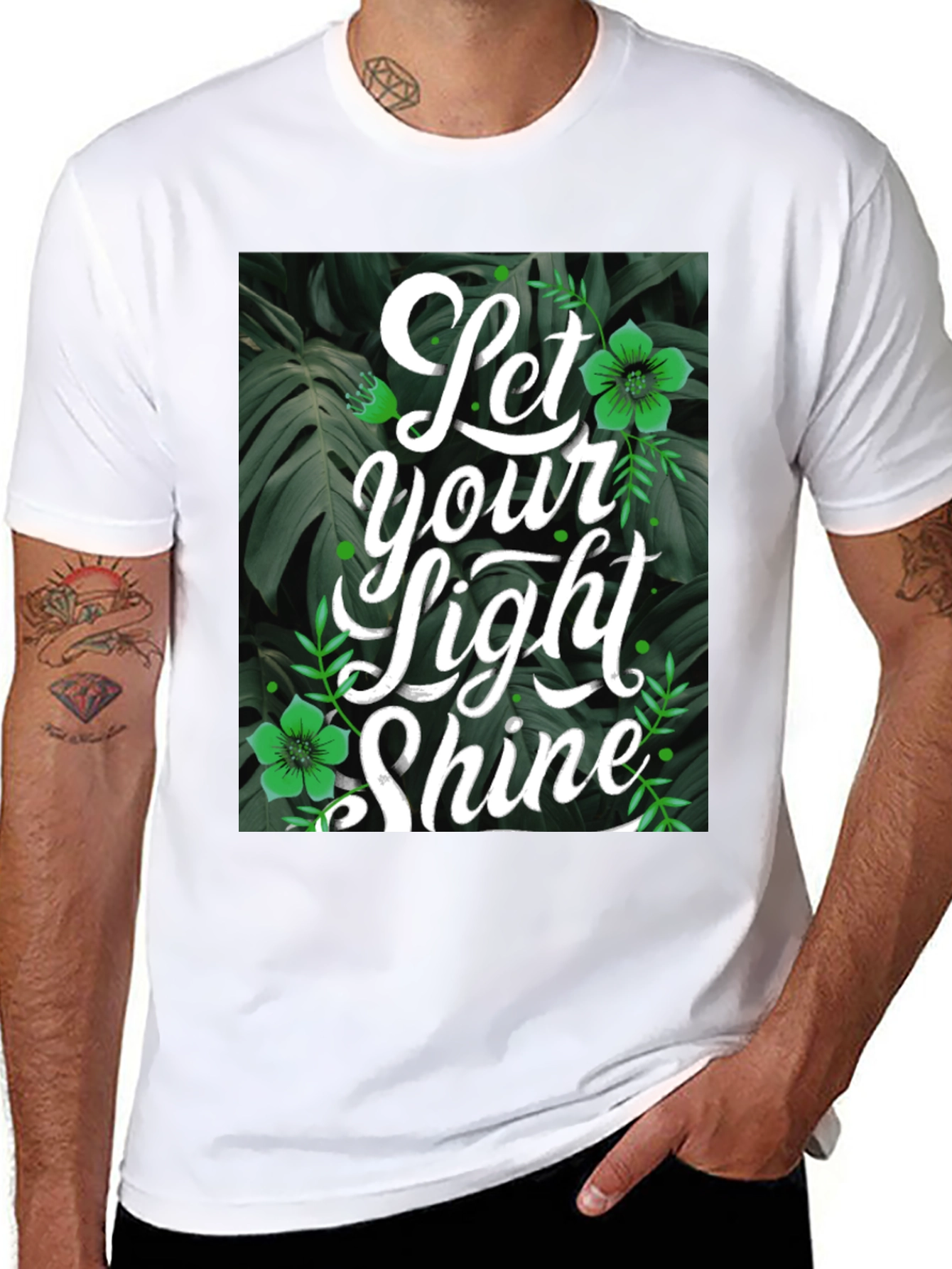 Let Your Light Shine Black Graphic T-Shirt