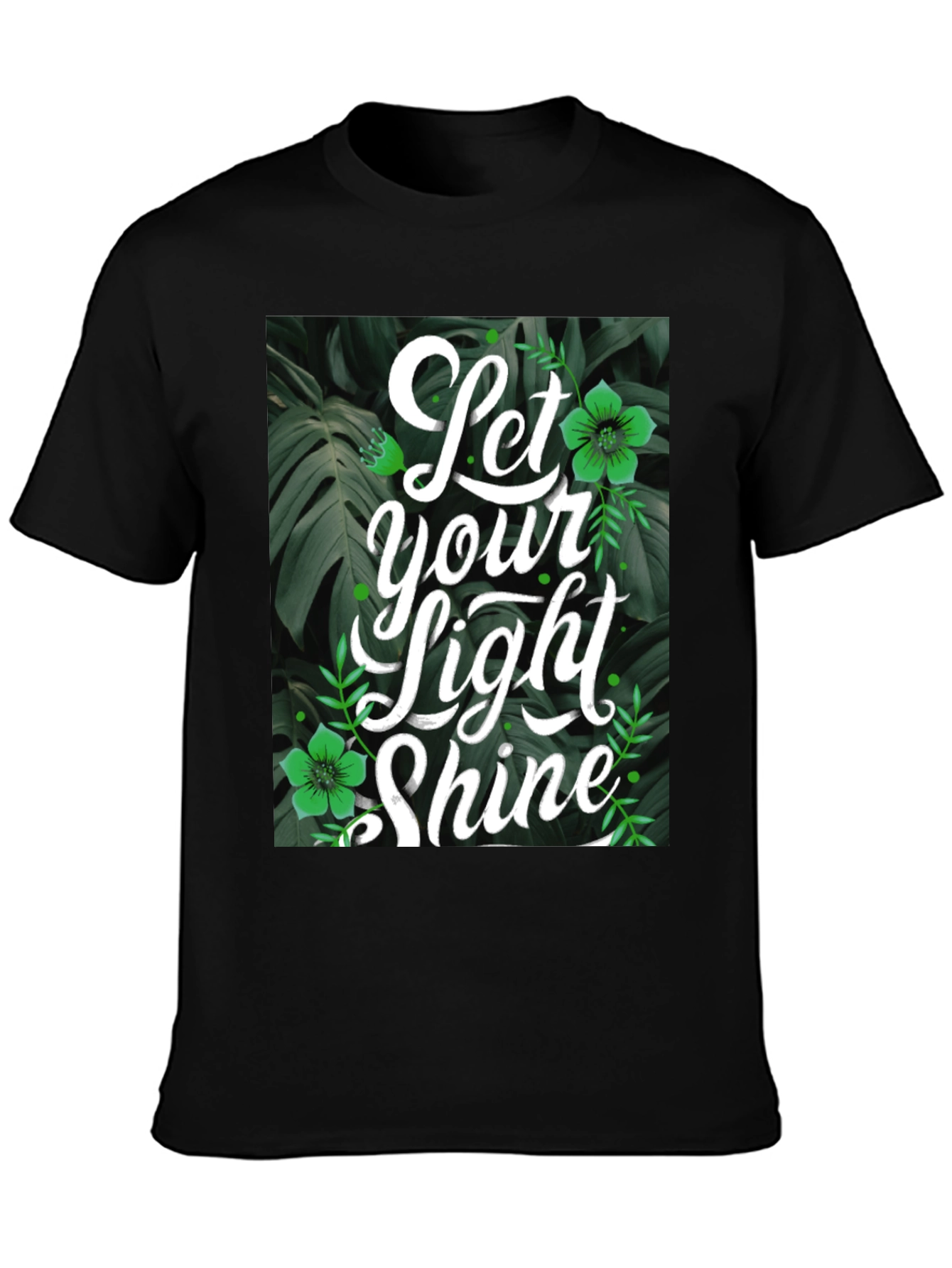 Let Your Light Shine Black Graphic T-Shirt