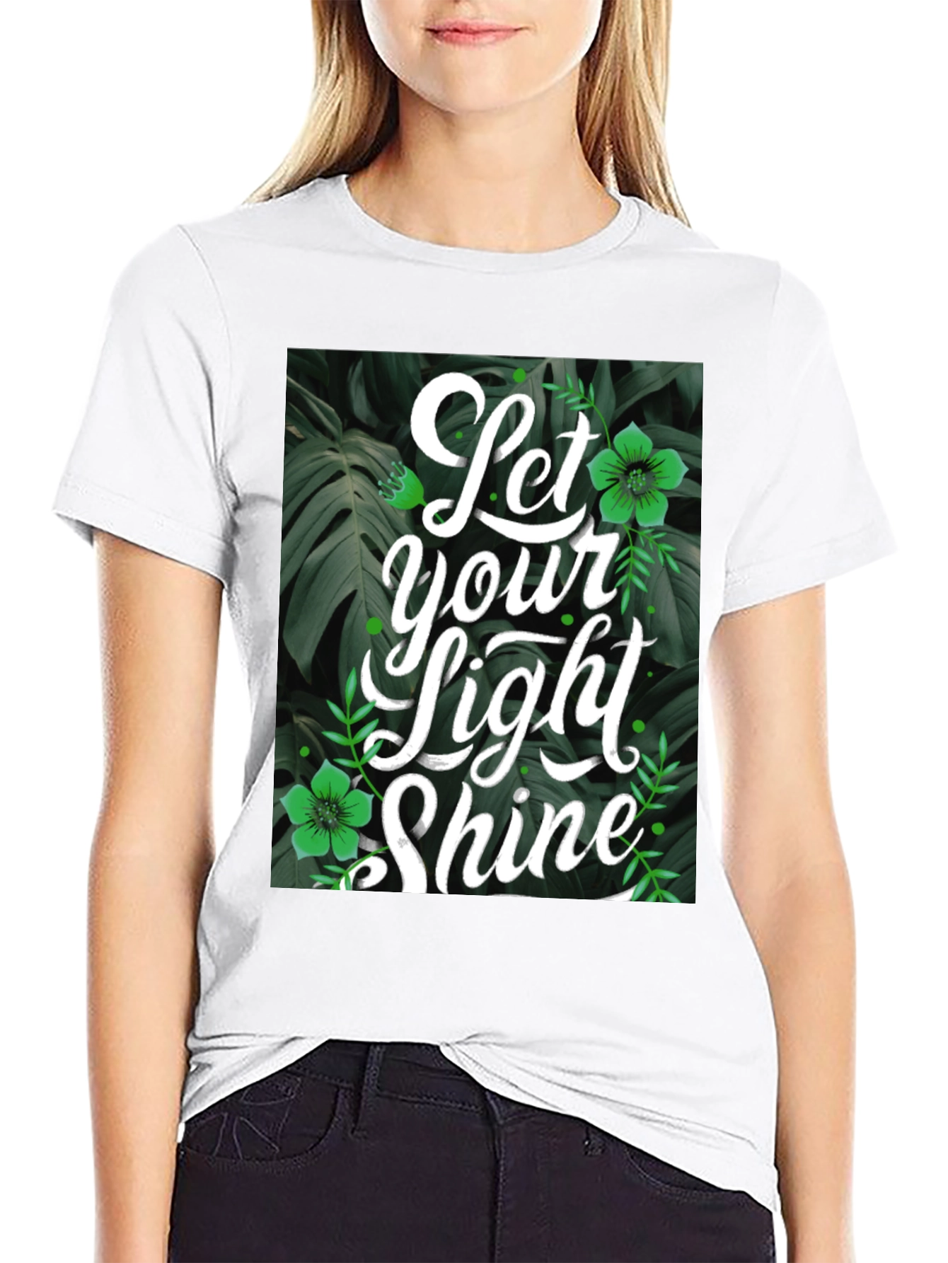 Let Your Light Shine Black Graphic T-Shirt