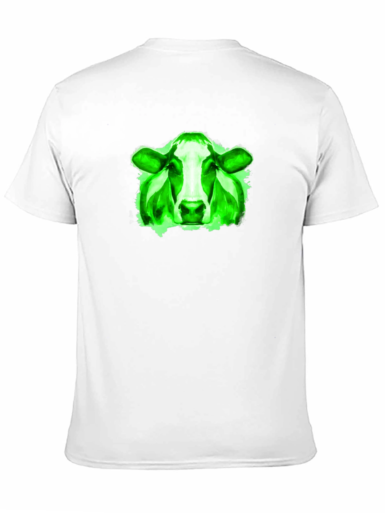 Green Cow Graphic Black T-Shirt