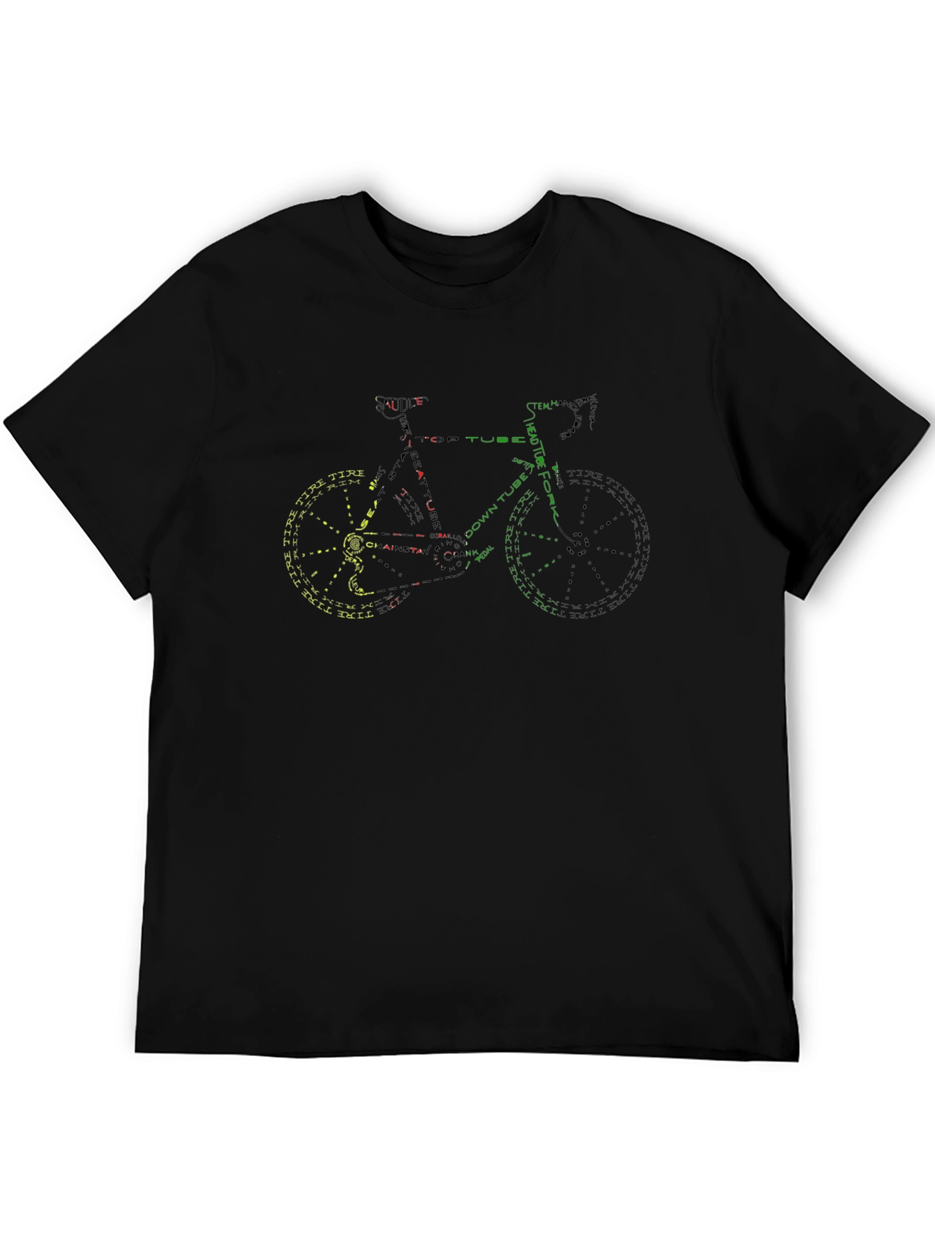 Bike Parts Graphic Tee - Cycling Enthusiast T-Shirt
