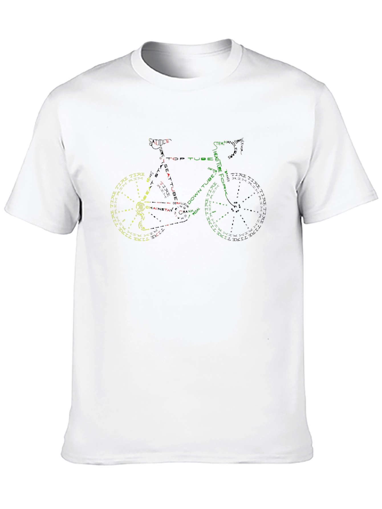 Bike Parts Graphic Tee - Cycling Enthusiast T-Shirt