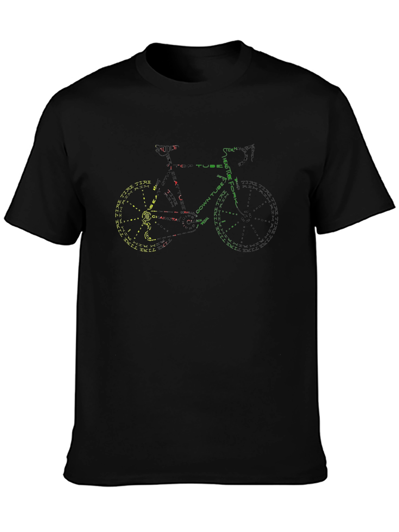 Bike Parts Graphic Tee - Cycling Enthusiast T-Shirt