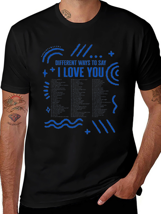 I Love You Graphic Tee - Mens Black T-Shirt