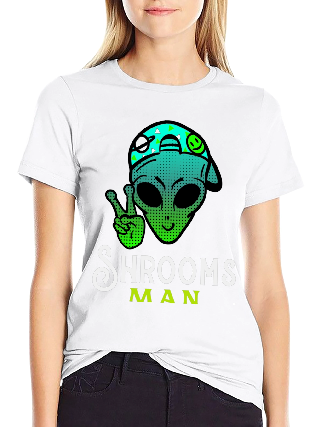 Shrooms Man Alien Graphic Tee