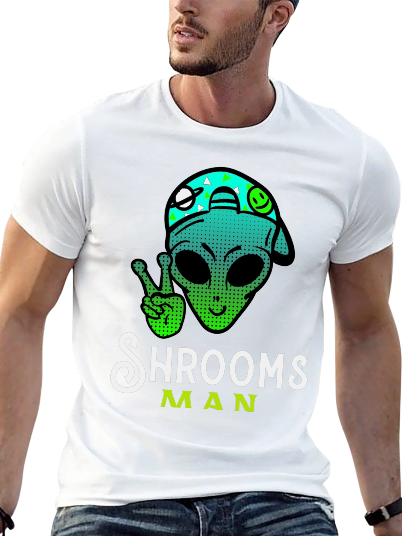 Shrooms Man Alien Graphic Tee