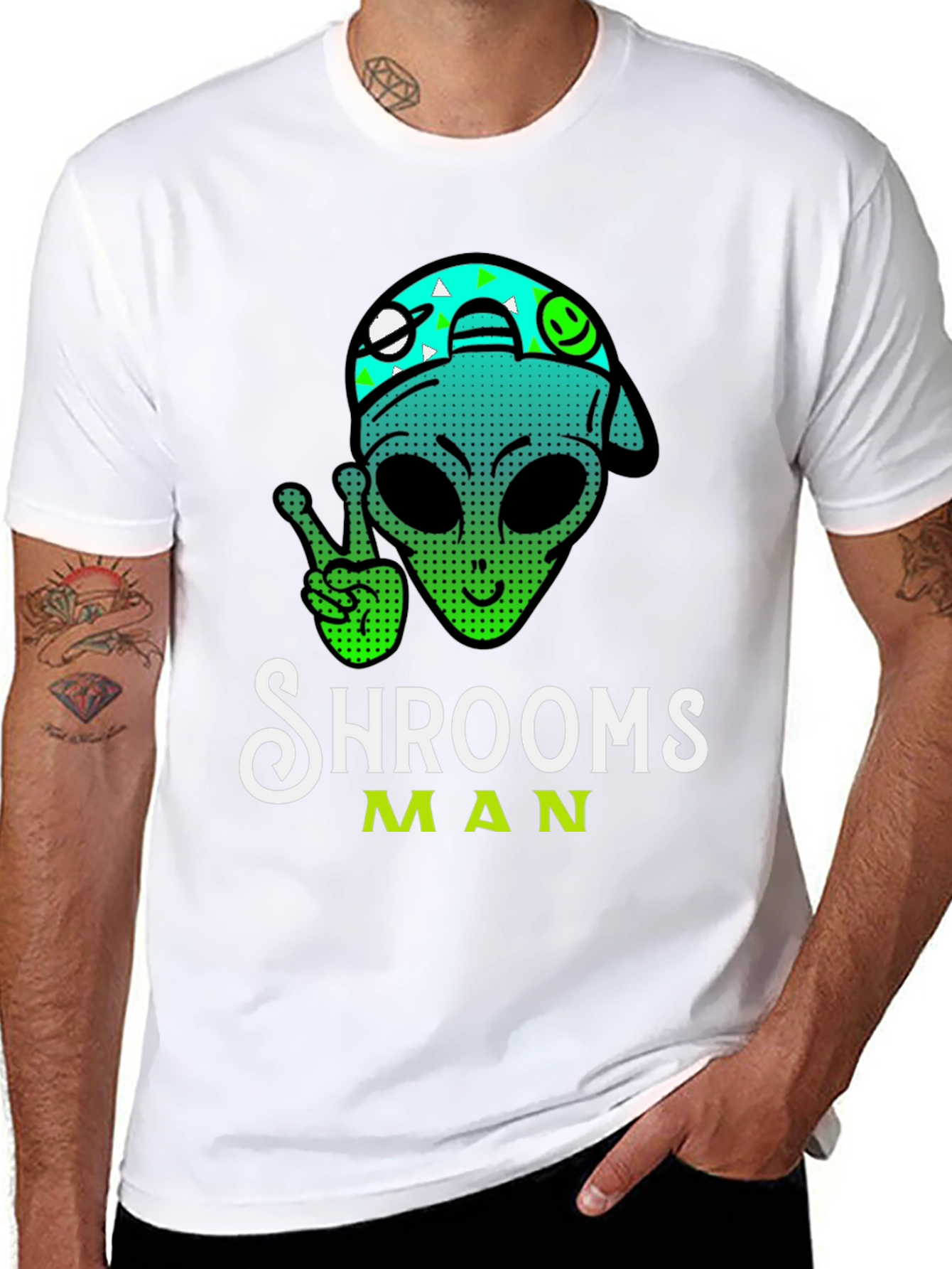 Shrooms Man Alien Graphic Tee
