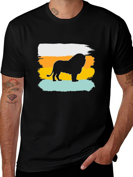 Lion Graphic Tee - Trendy Mens Black T-Shirt
