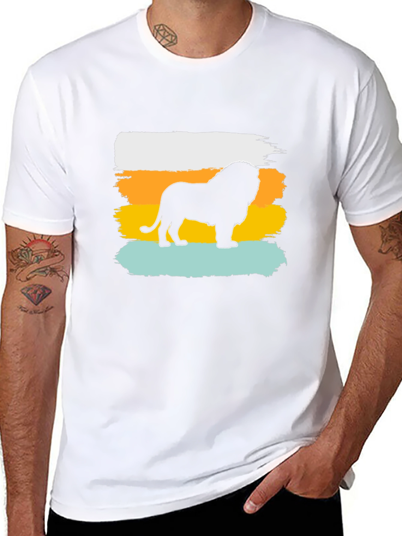Lion Graphic Tee - Trendy Mens Black T-Shirt