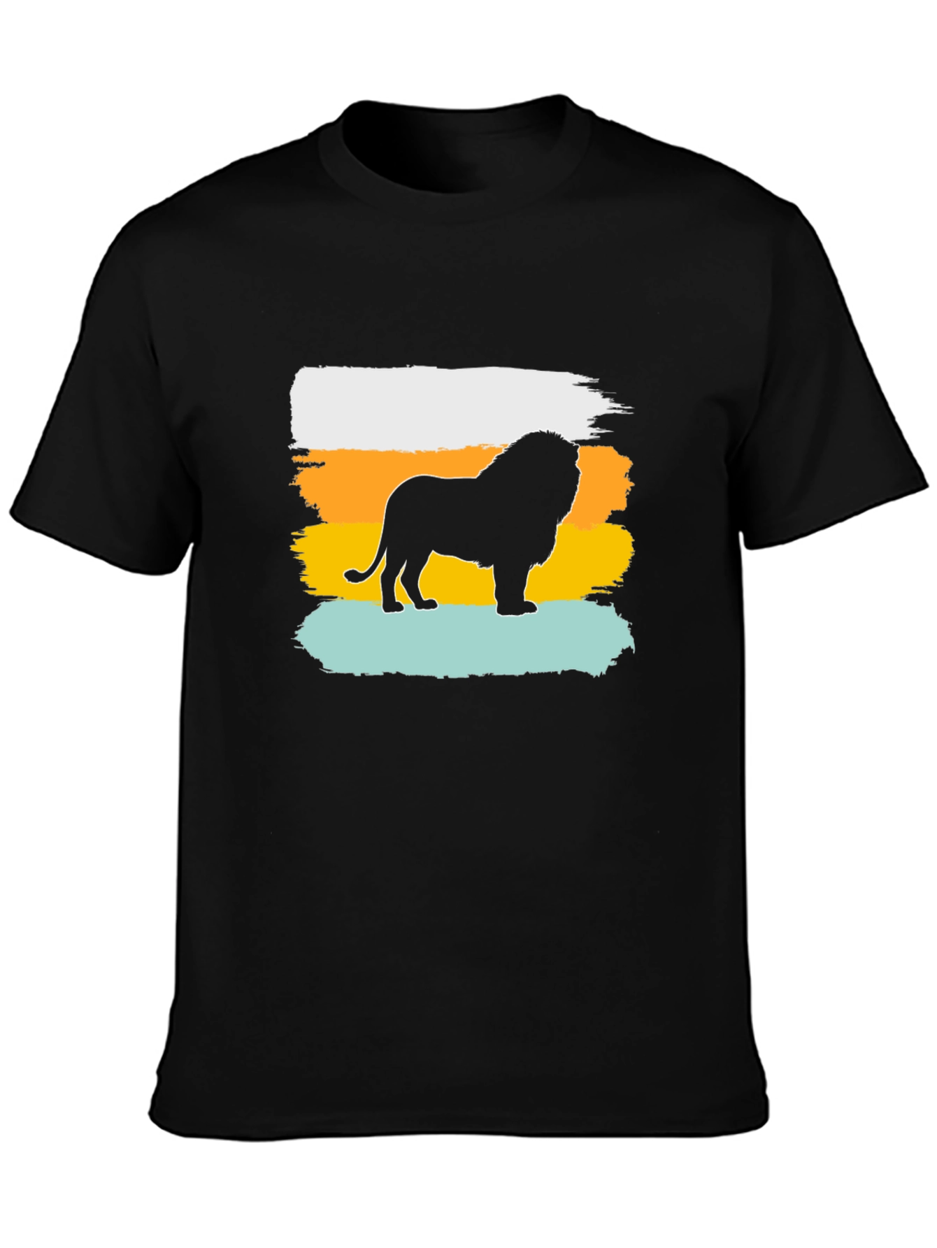 Lion Graphic Tee - Trendy Mens Black T-Shirt