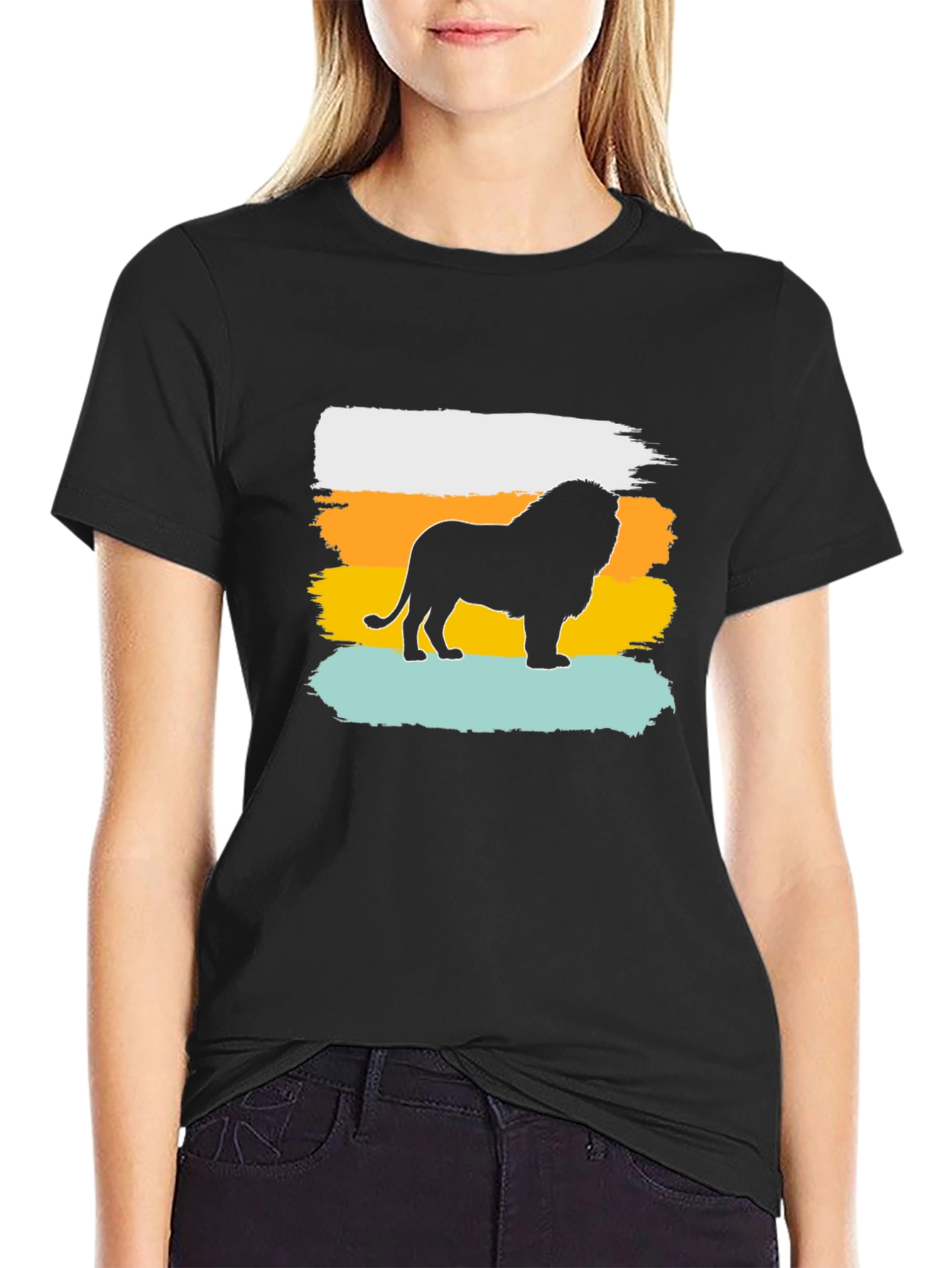 Lion Graphic Tee - Trendy Mens Black T-Shirt