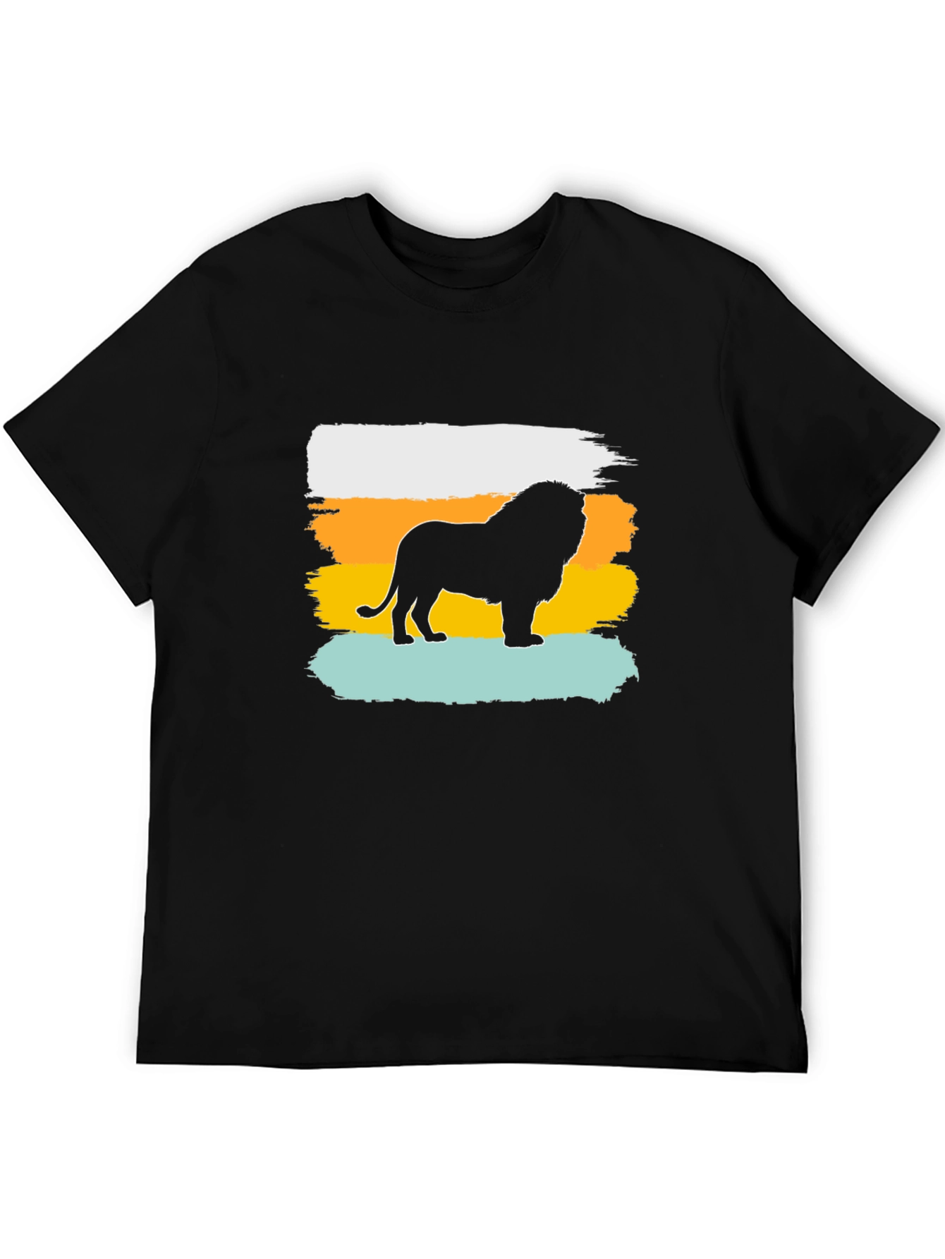 Lion Graphic Tee - Trendy Mens Black T-Shirt