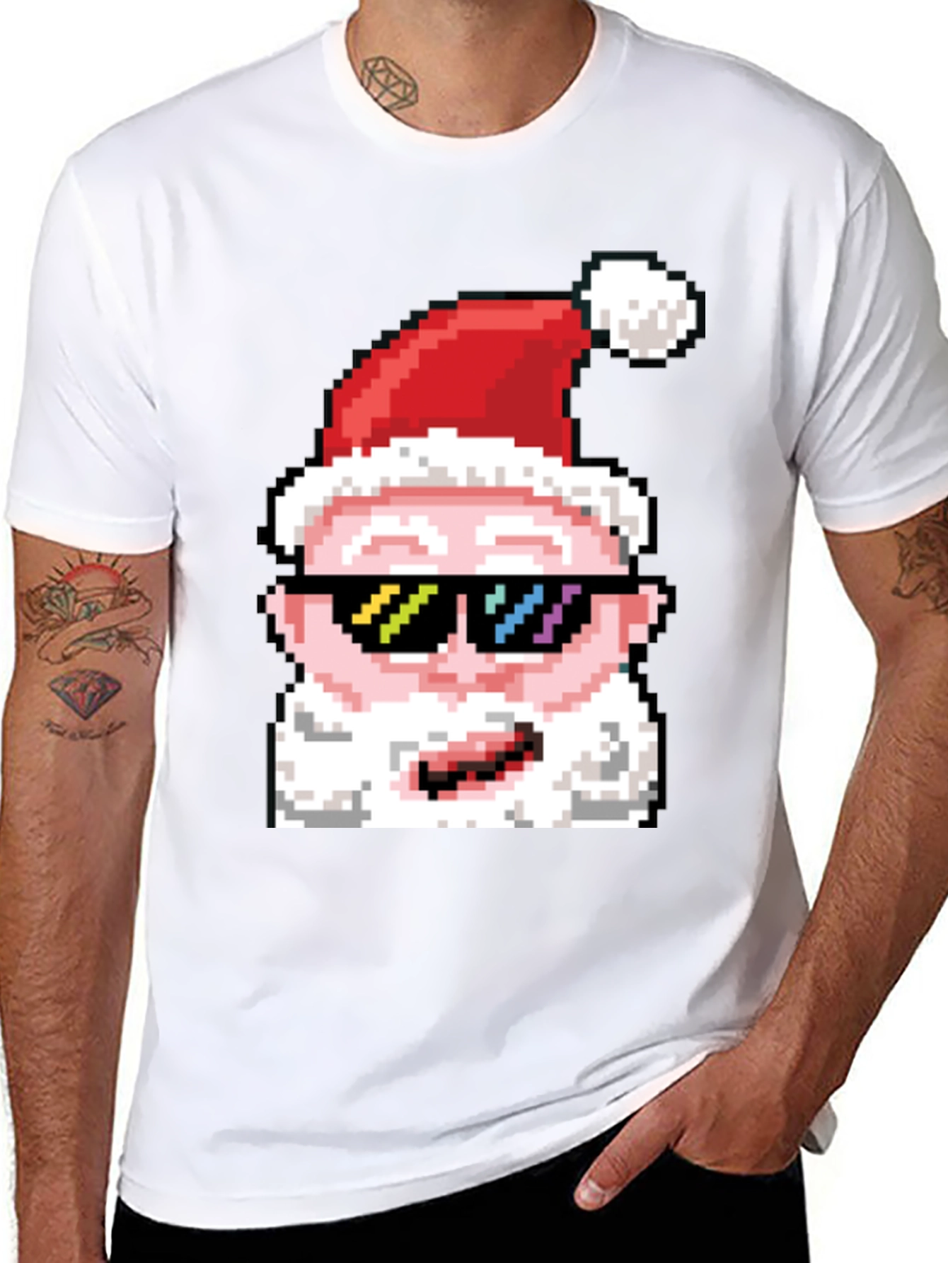 Cool Pixel Santa T-Shirt