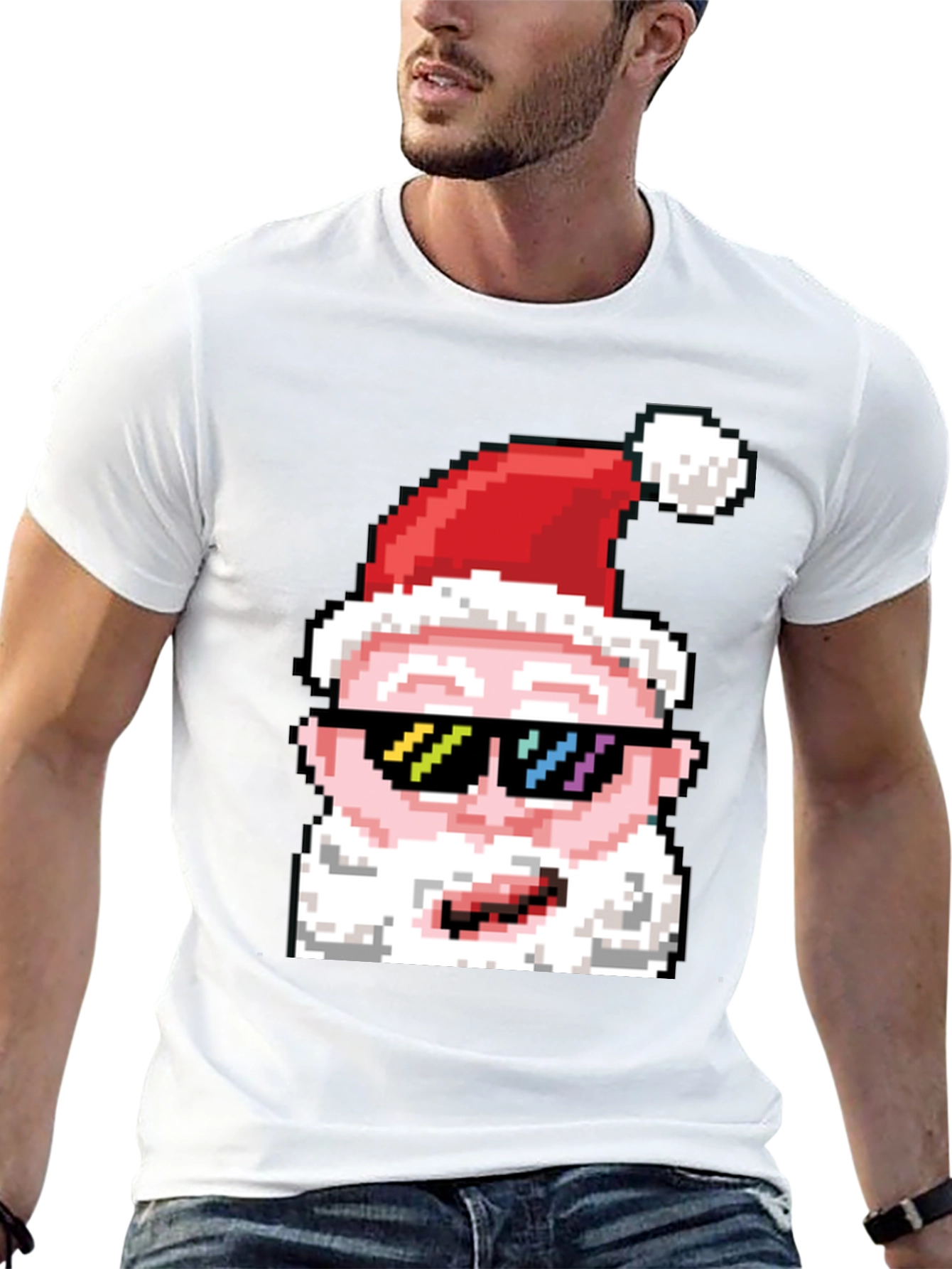 Cool Pixel Santa T-Shirt