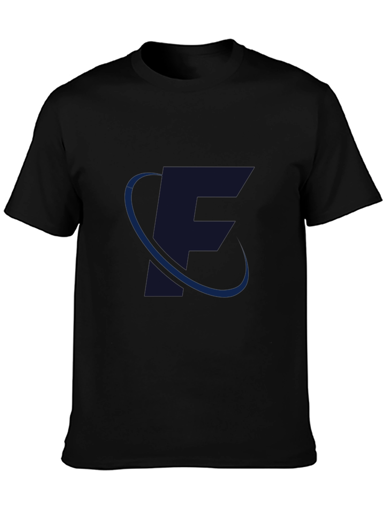 Mens Black T-Shirt with Stylish F Design