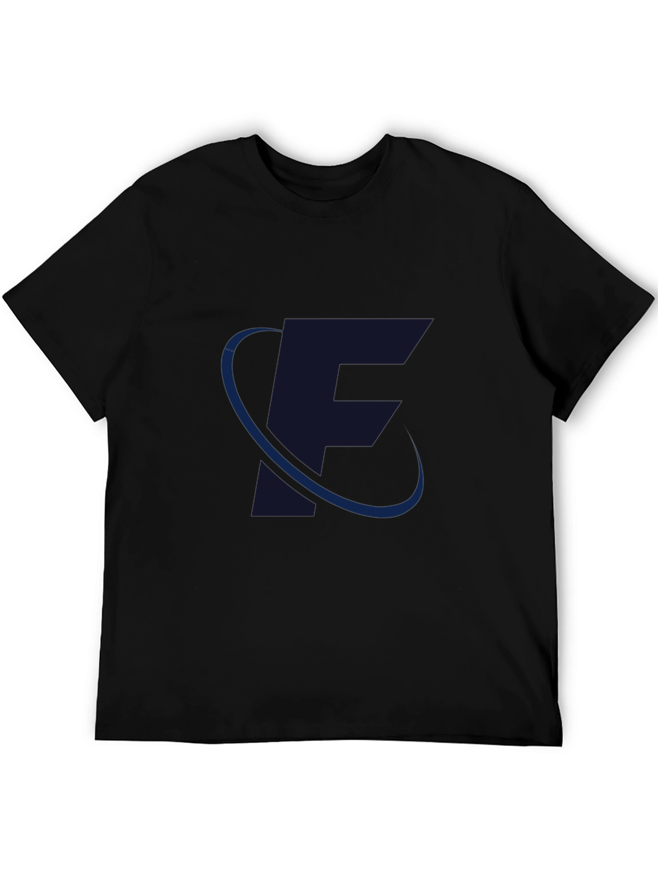 Mens Black T-Shirt with Stylish F Design