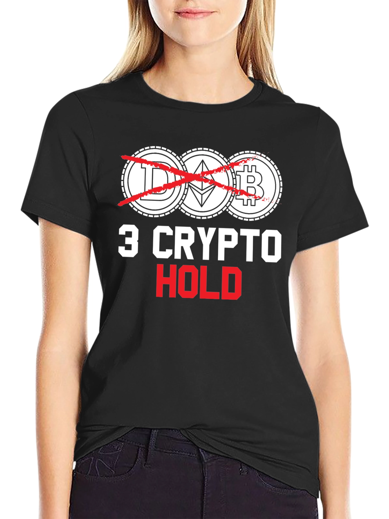 Crypto Hold T-Shirt - Bitcoin Ethereum Dogecoin
