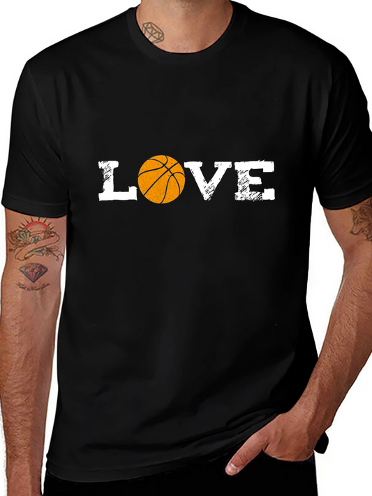 Basketball LOVE Graphic Black T-Shirt