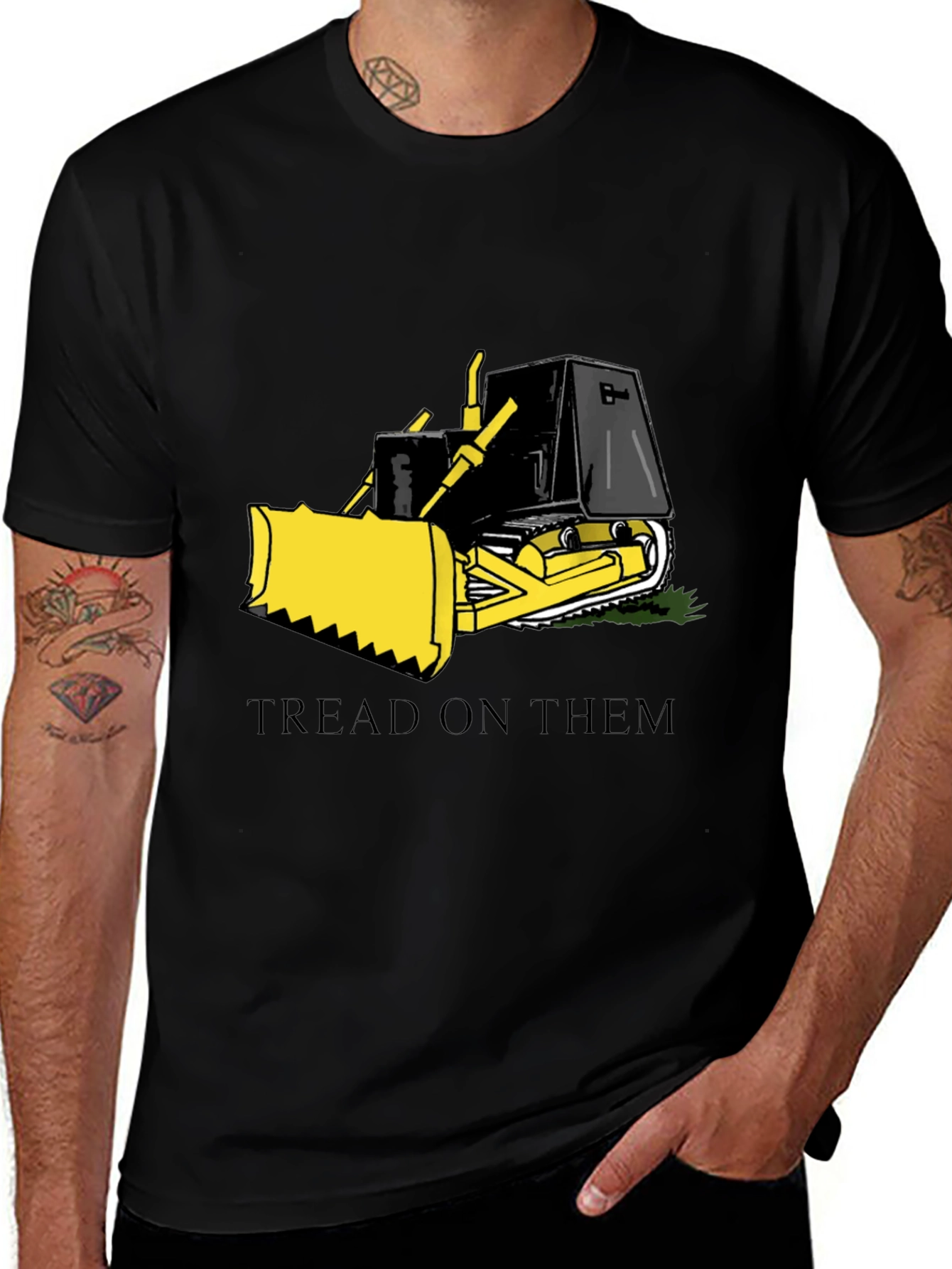 Tread on Them Bulldozer Graphic T-Shirt