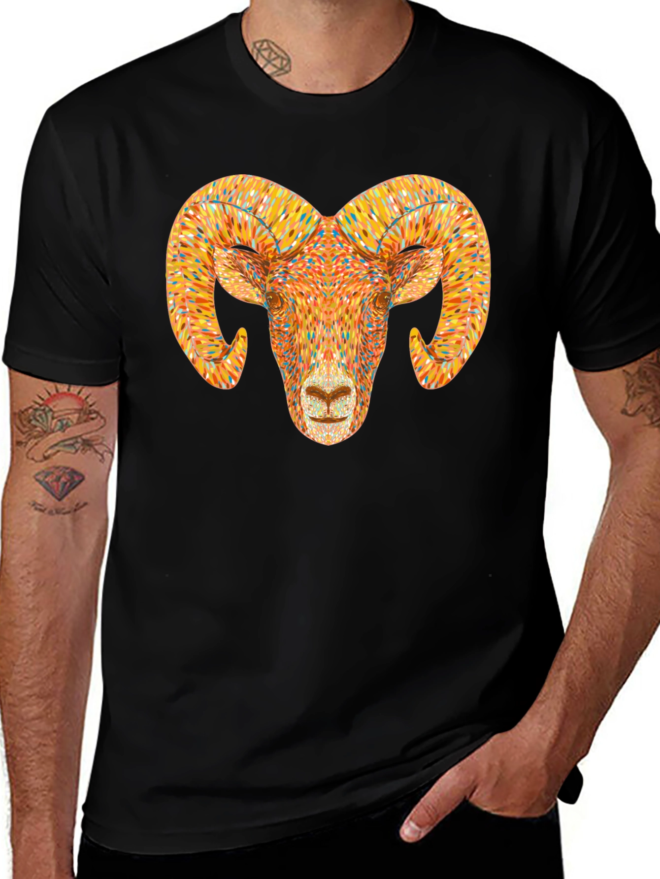 Ram Head Graphic T-Shirt - Bold Animal Tee