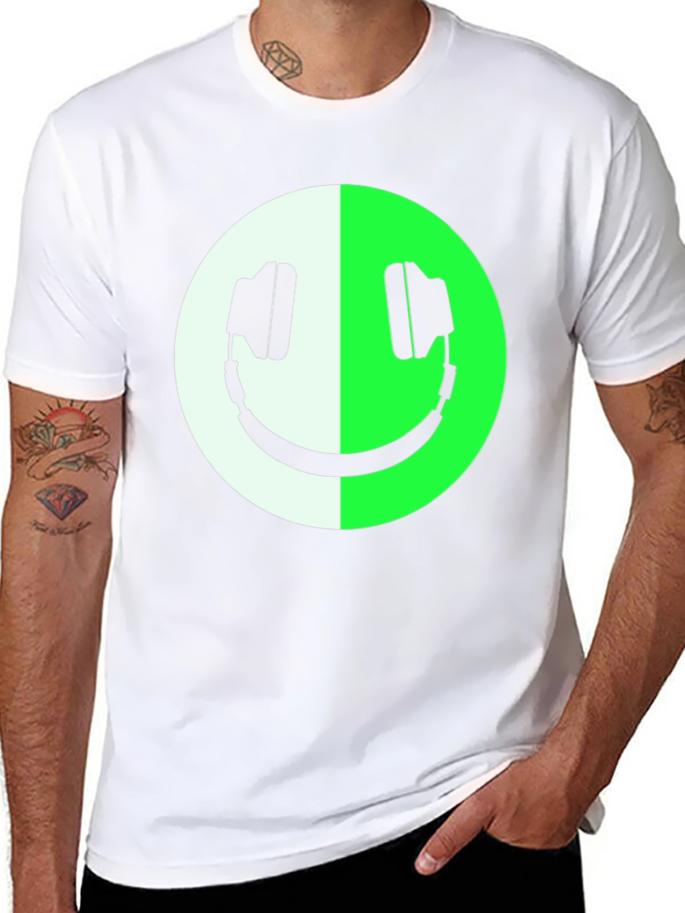 Smiley DJ Headphones Graphic Tee